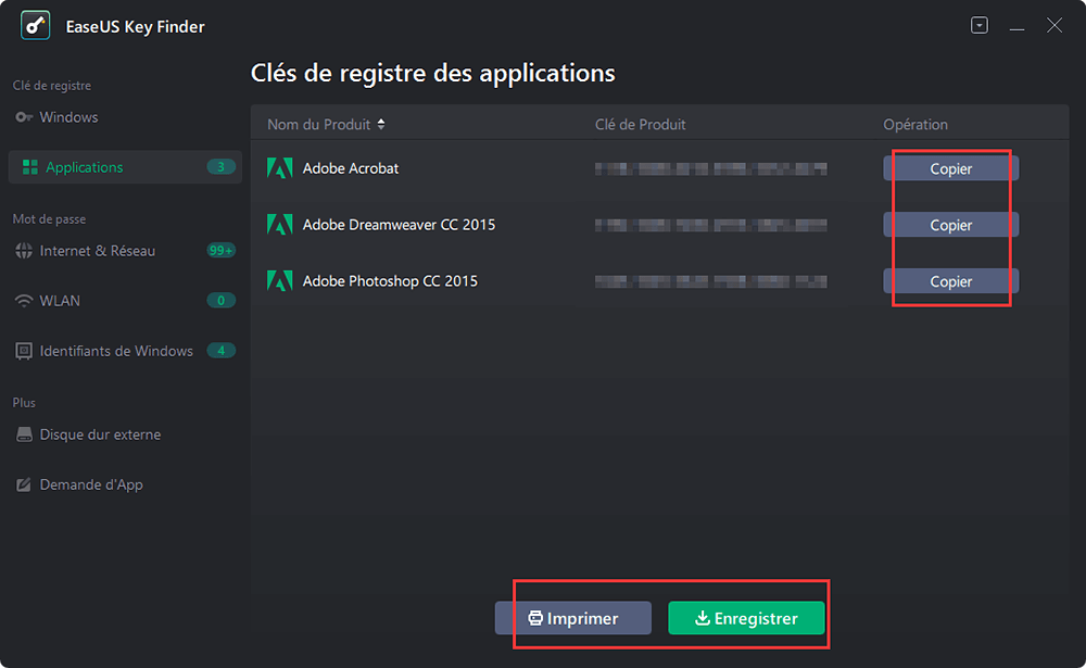trouver la clé de produit du logiciel étape2