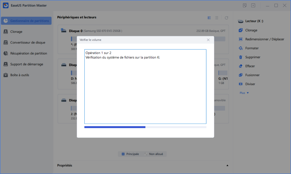 sélectionnez la partition cible à conserver