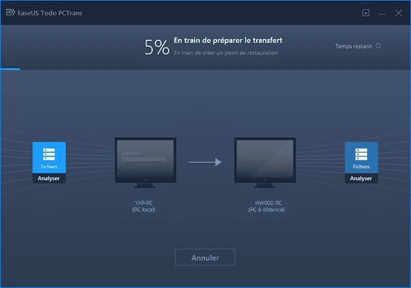 Transfert des fichiers de l'ancien PC vers le nouveau PC - étape 5