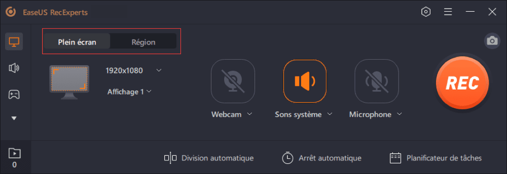 Choisir le mode d'enregistrement